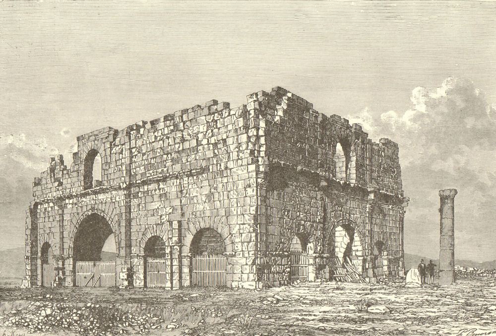 Lambaesis/Lambaesa Roman ruins. The Praetorium. Algeria 1885 old antique print